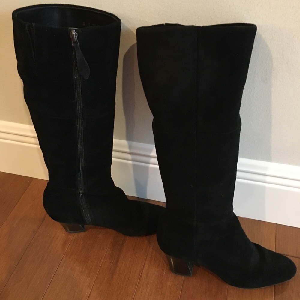 Franco Sarto black suede boots size 8
